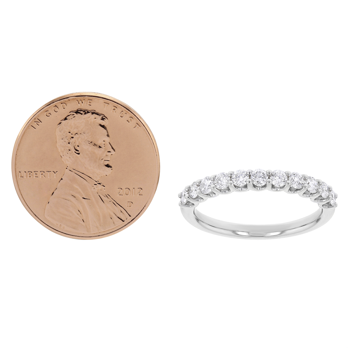 Platinum 11 Diamond Prong Set Wedding Band