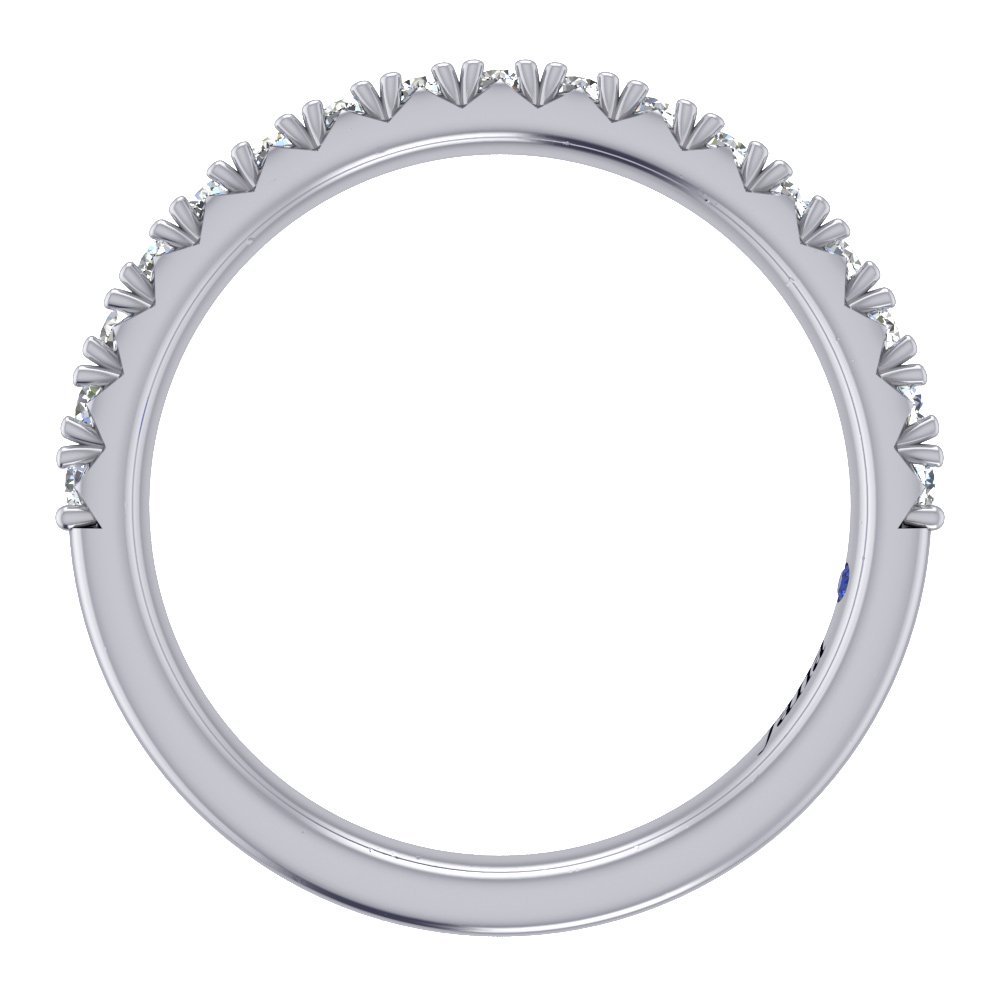 14K White Gold Diamond Pave Wedding Band, 0.42 cttw