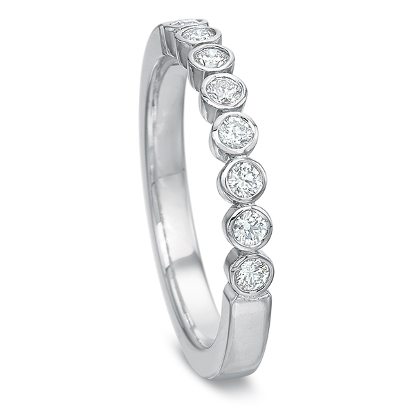 Diamond Bezel Set Wedding Band in White Gold