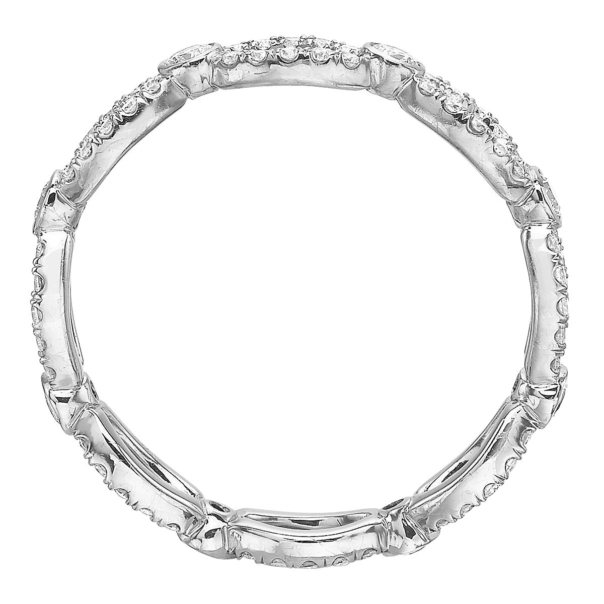 Diamond Twist Pattern Wedding Band in White Gold