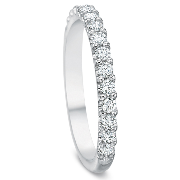 Diamond Shared Prong Wedding Band in Platinum