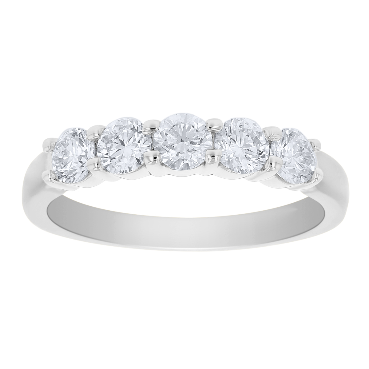 Platinum Prong Set Diamond Wedding Band, 0.75cttw