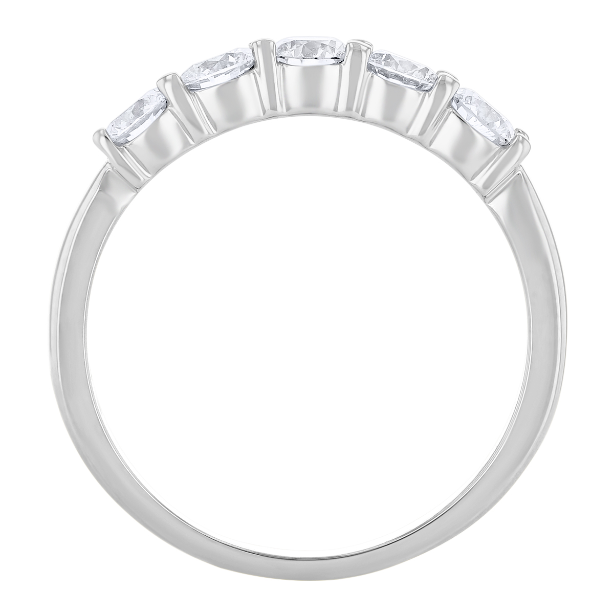 Platinum Prong Set Diamond Wedding Band, 0.75cttw