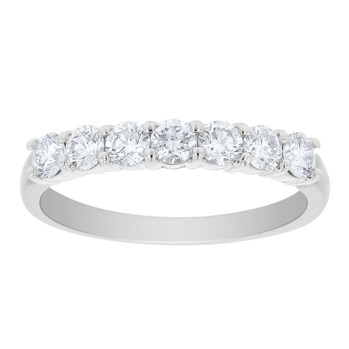 Platinum Prong Set Diamond Wedding Band, 0.49cttw