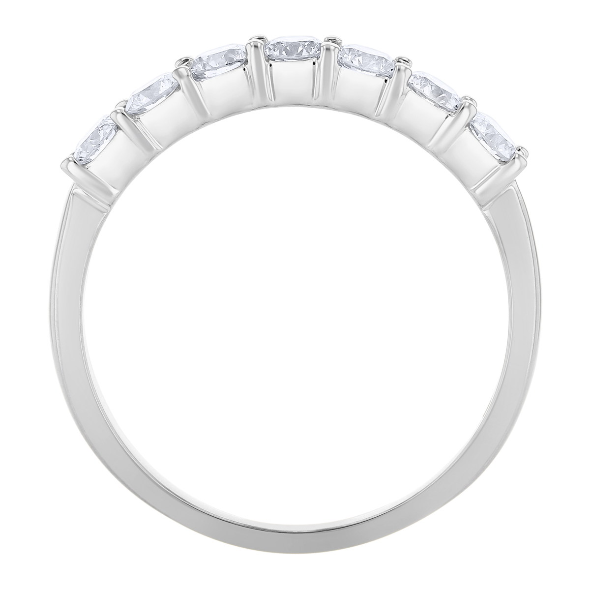 Platinum Prong Set Diamond Wedding Band, 0.49cttw