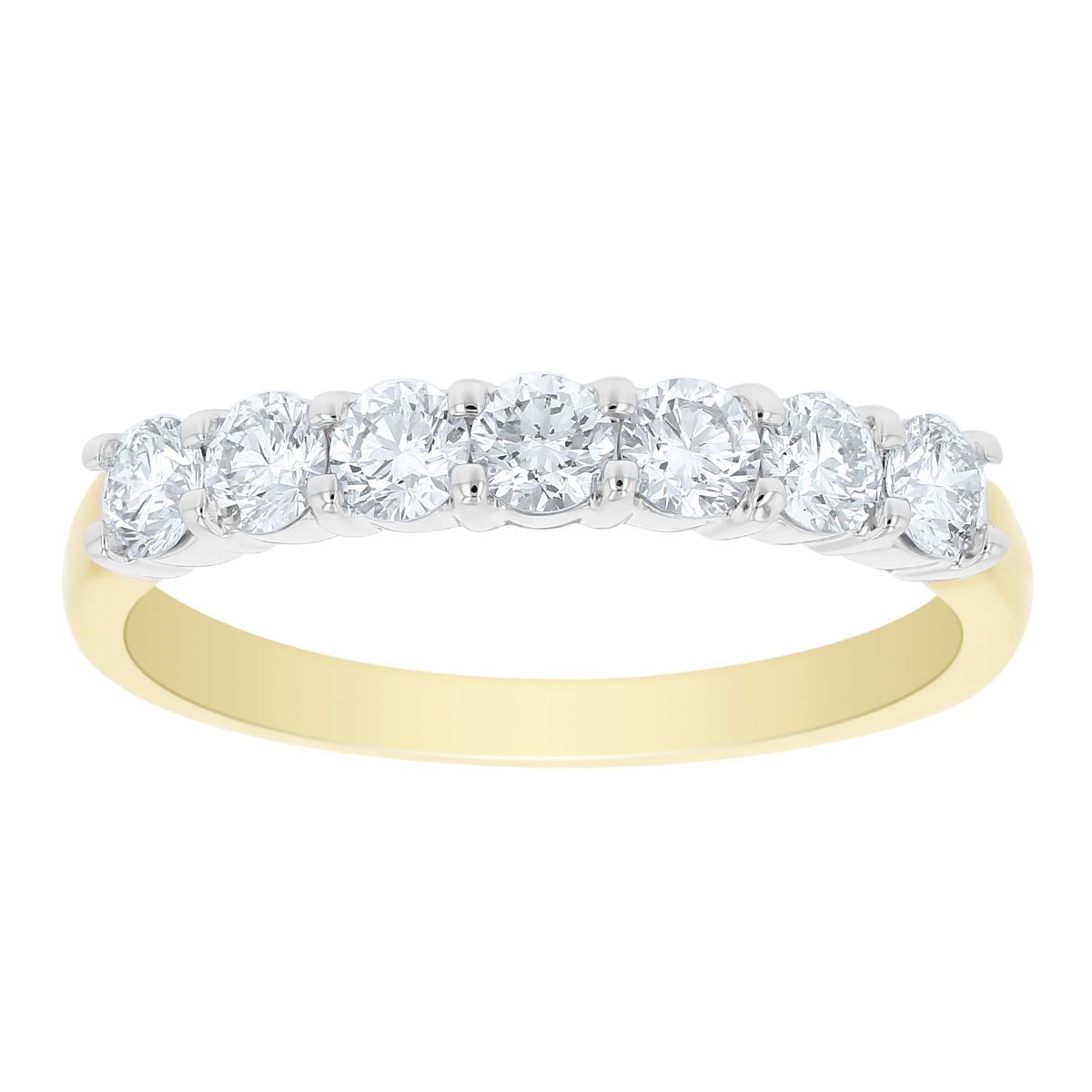 18K Yellow & White Gold Prong Set Diamond Wedding Band, 0.70cttw Borsheims