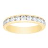 14K Yellow Gold Channel Set Diamond Wedding Band, 0.75cttw