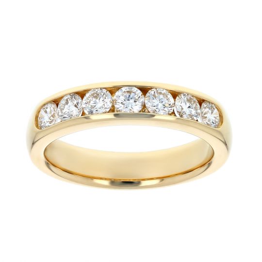 14k Yellow Gold 7 Diamond Channel Set Wedding Band Borsheims 14k Yellow Gold 7 Diamond Channel Set Wedding Band