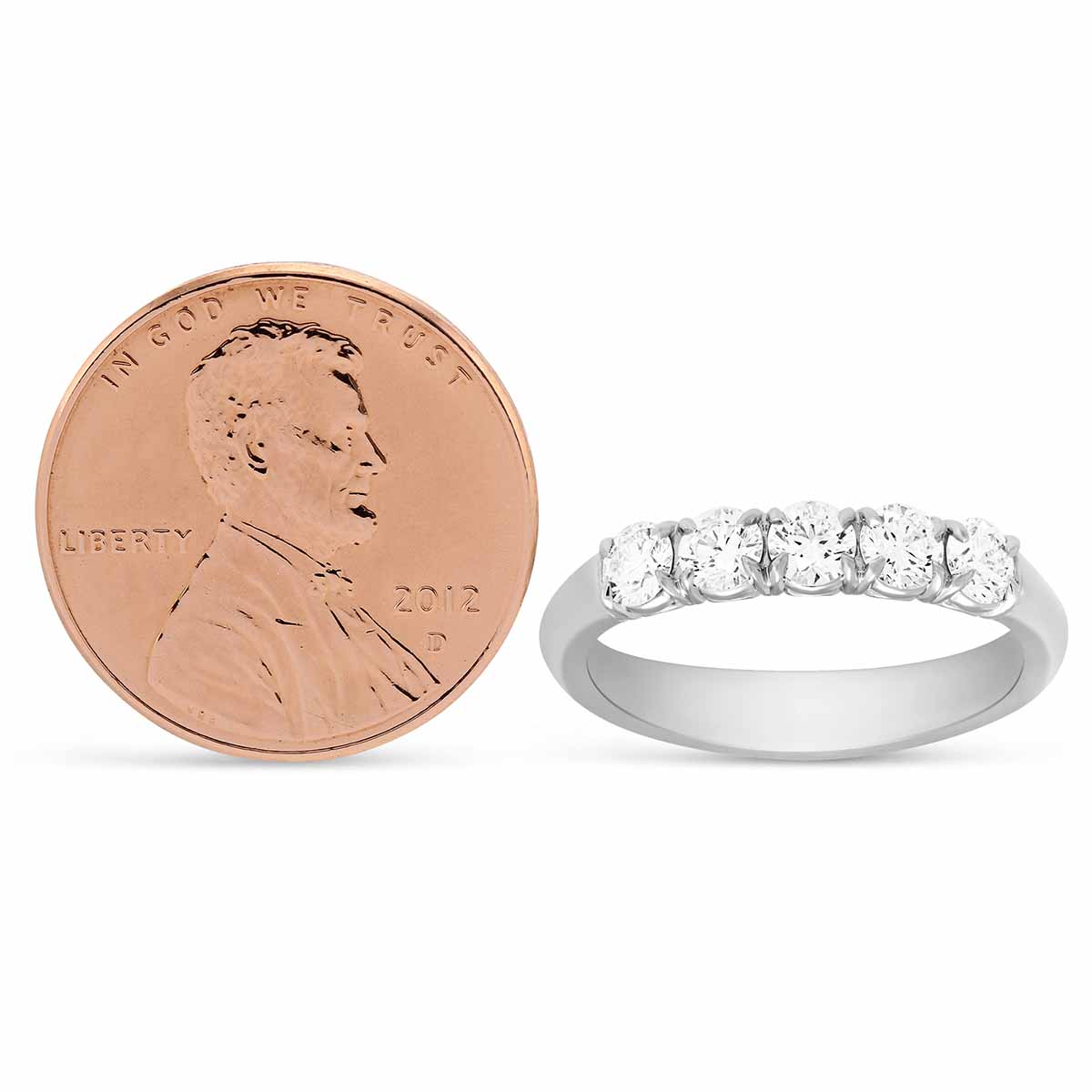 5 Diamond Wedding Band in White Gold