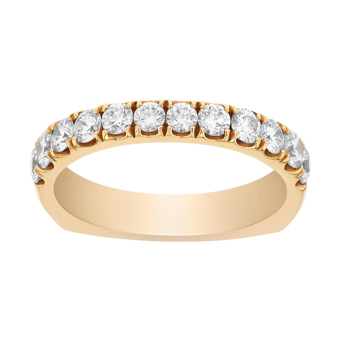 Diamond Euro Band Wedding Ring in Rose Gold