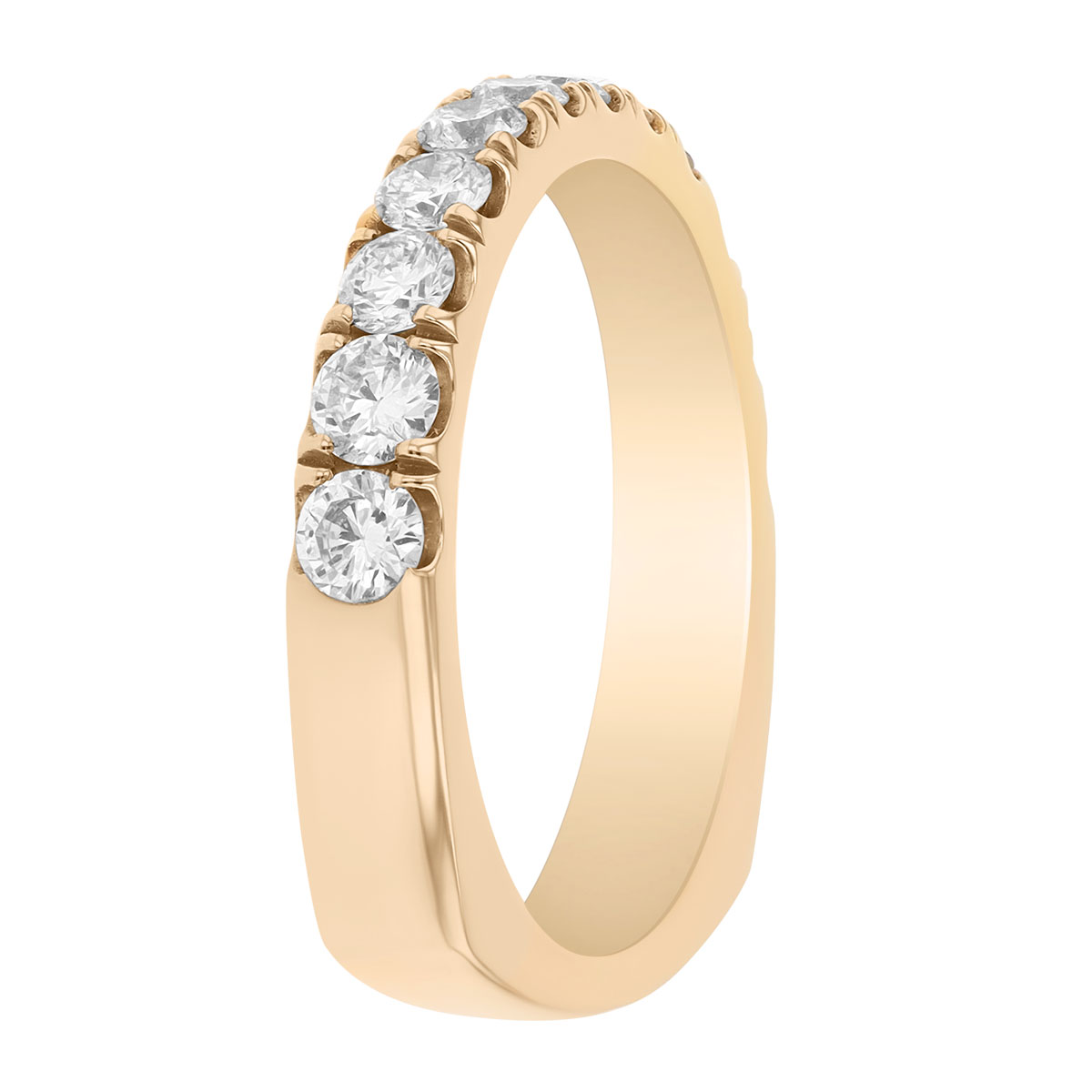 Diamond Euro Band Wedding Ring in Rose Gold