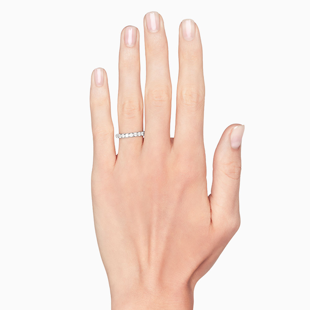 11 Diamond Flush Fit Wedding Band in White Gold
