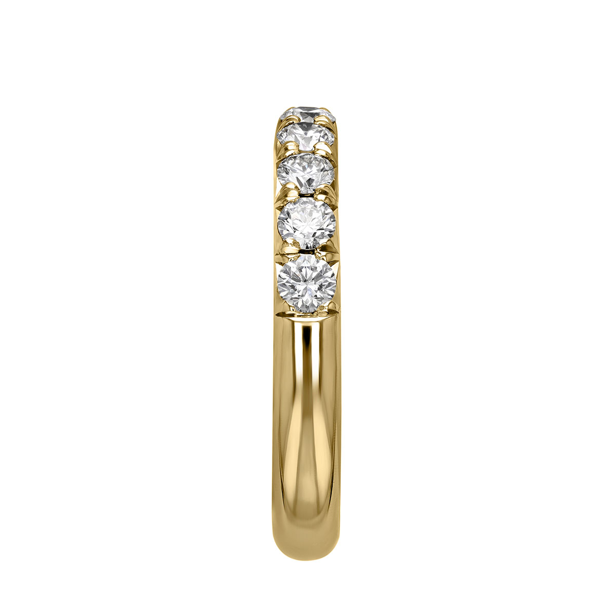 11 Diamond Flush Fit Wedding Band in Yellow Gold
