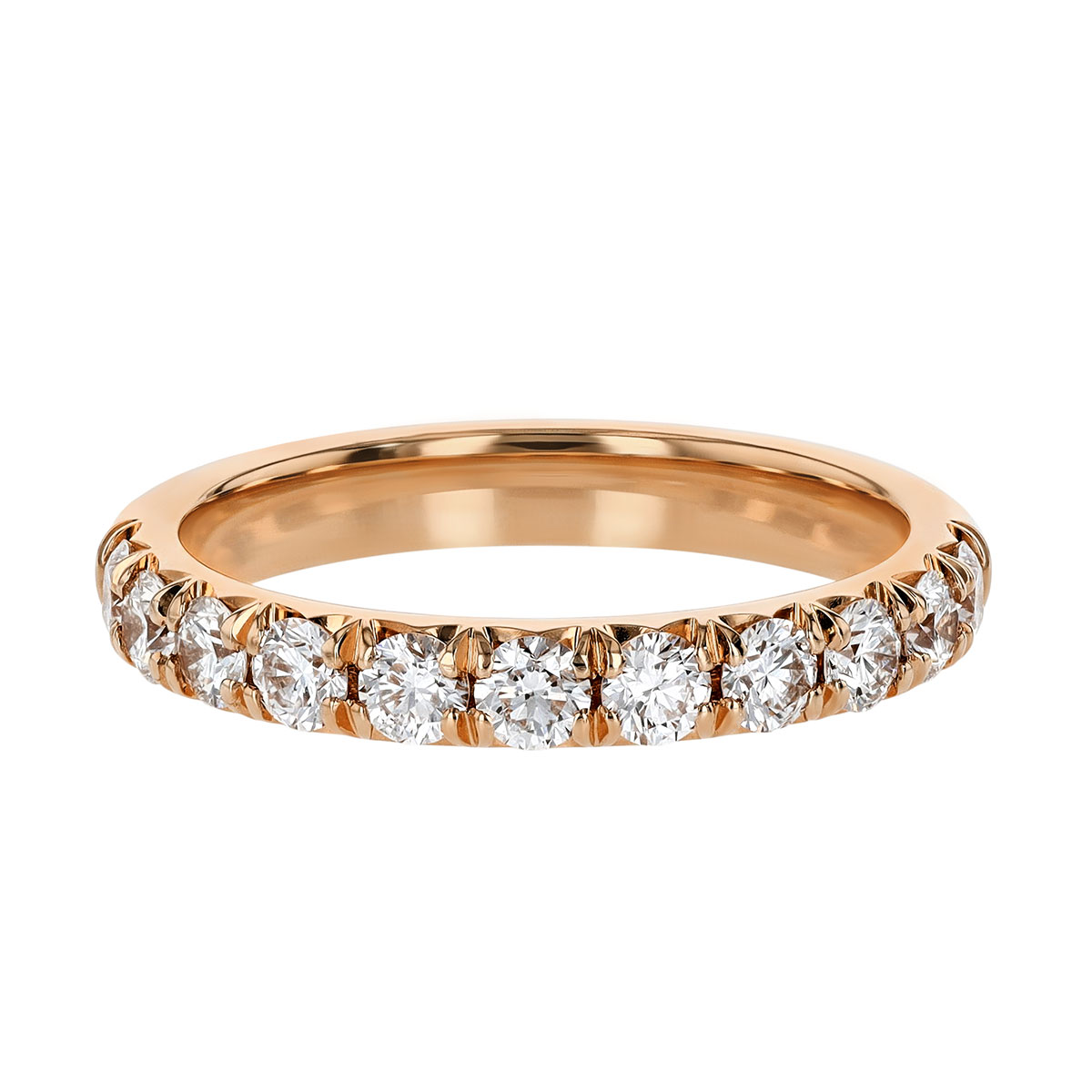 11 Diamond Flush Fit Wedding Band in Rose Gold