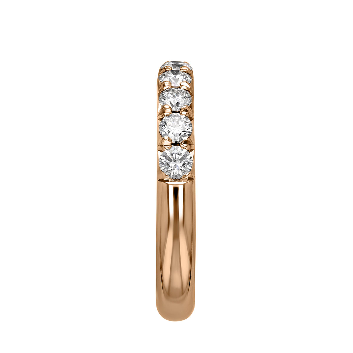 11 Diamond Flush Fit Wedding Band in Rose Gold