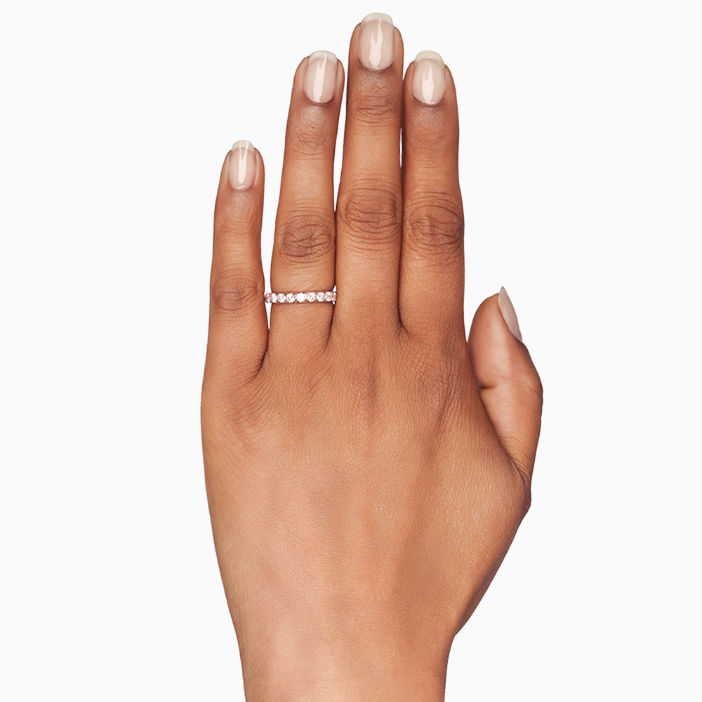 11 Diamond Flush Fit Wedding Band in Rose Gold