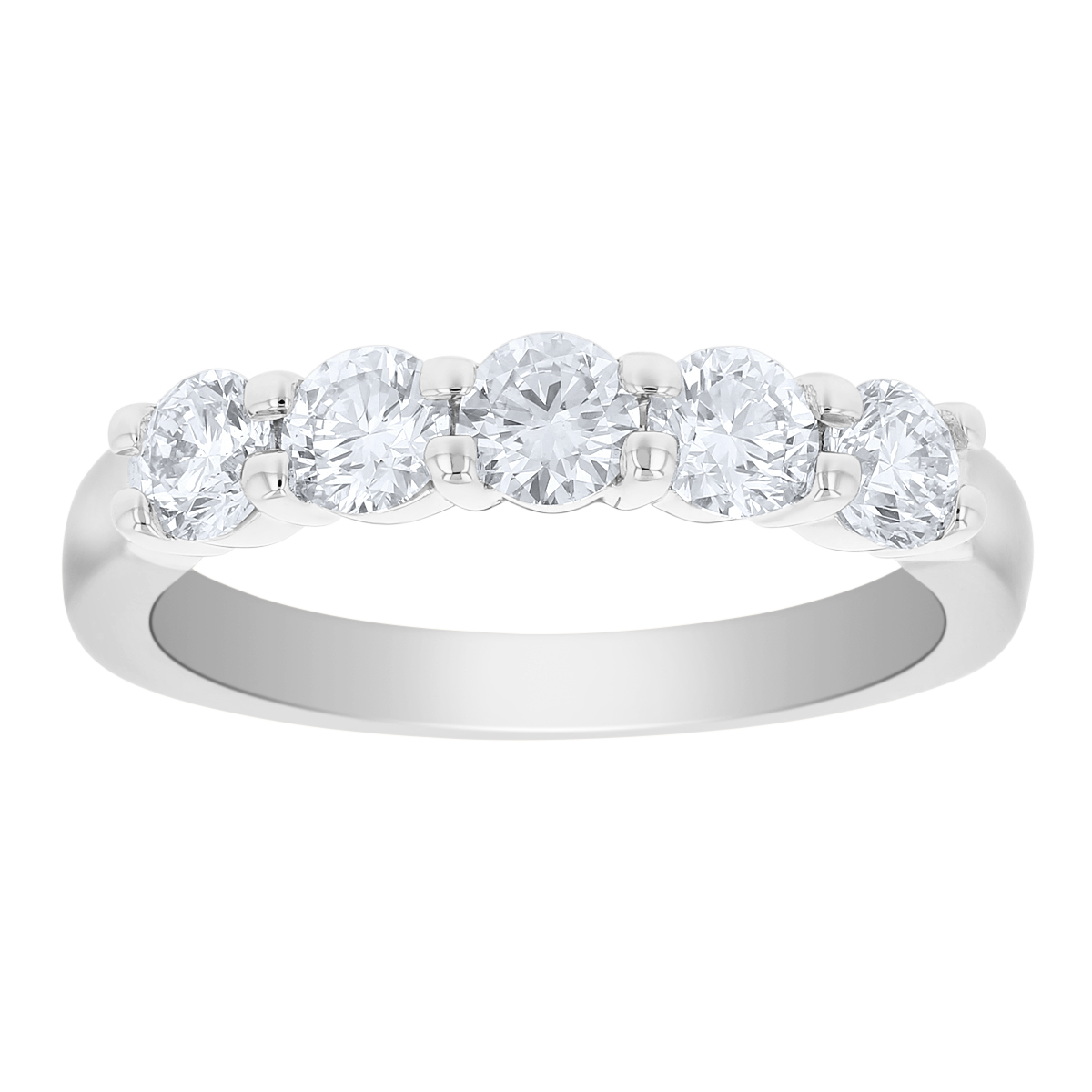 White Gold Prong Set Diamond Wedding Band, 1.00cttw