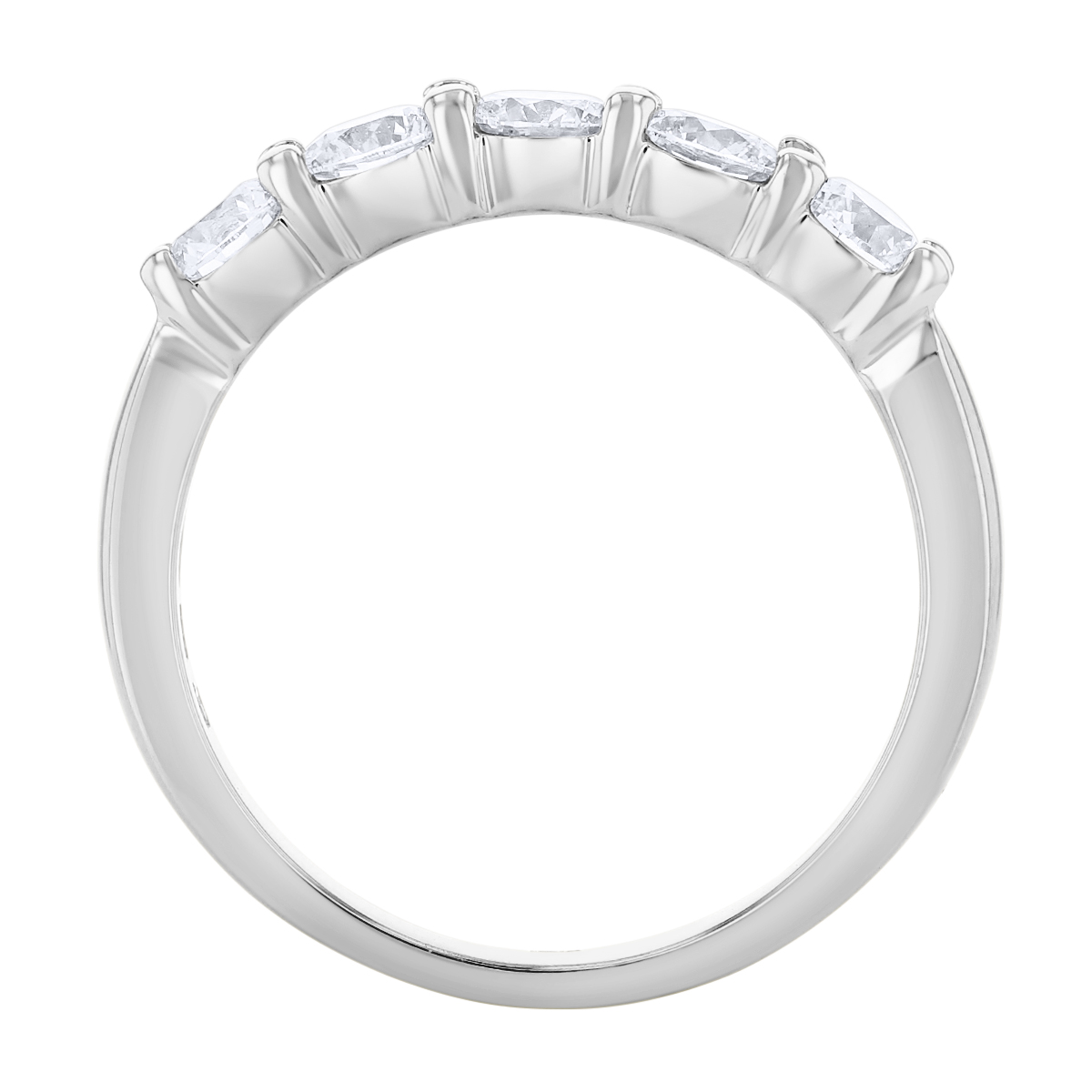 White Gold Prong Set Diamond Wedding Band, 1.00cttw