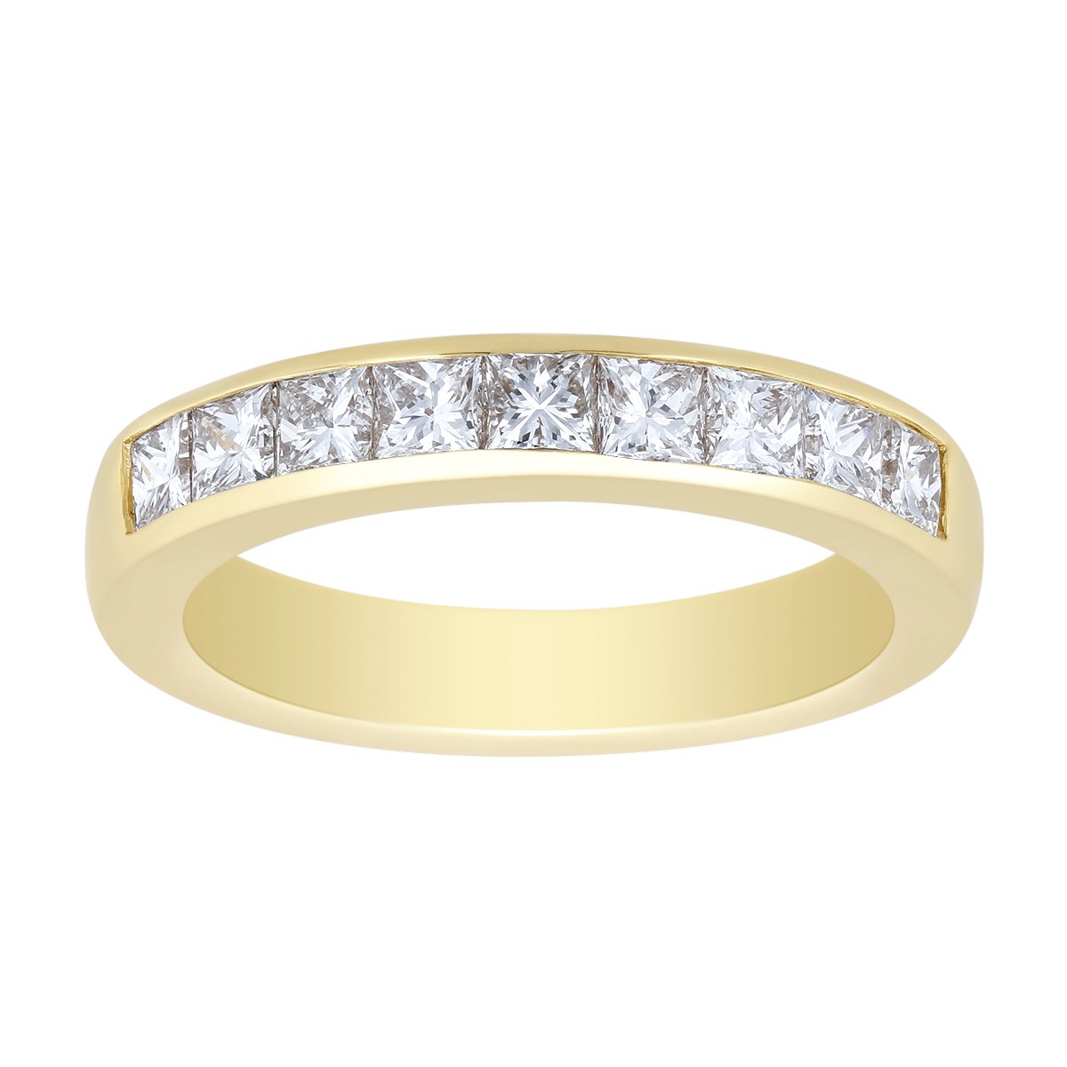 14K Yellow Gold Channel Set Princess Cut Diamond Wedding Band, 1.00cttw Borsheims