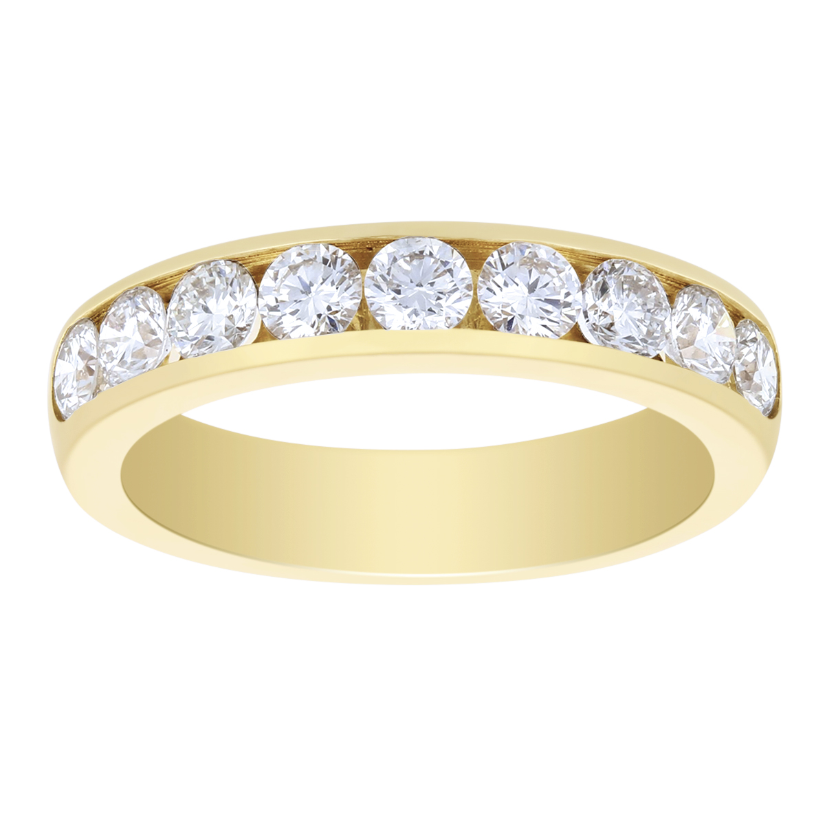 14K Yellow Gold Channel Set Diamond Wedding Band, 1.00cttw