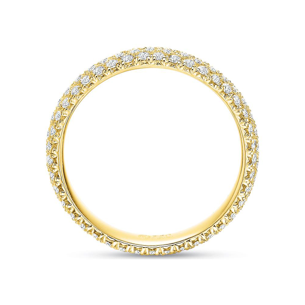 18K Yellow Gold Diamond 3 Row Comfort Fit Eternity Band, 1.07cttw