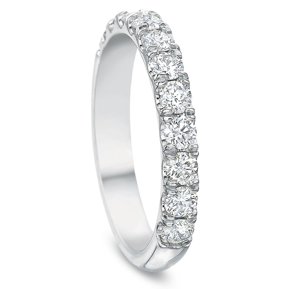 Diamond 11 Stone Wedding Band in White Gold