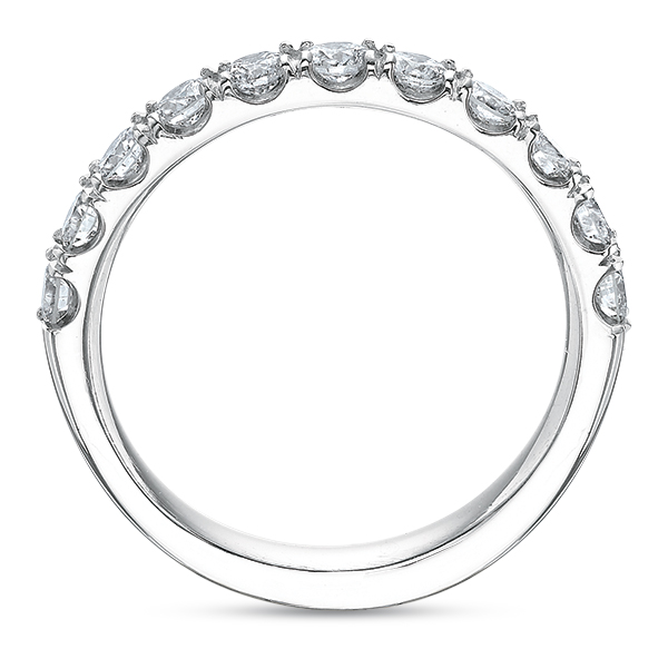 Diamond 11 Stone Wedding Band in White Gold