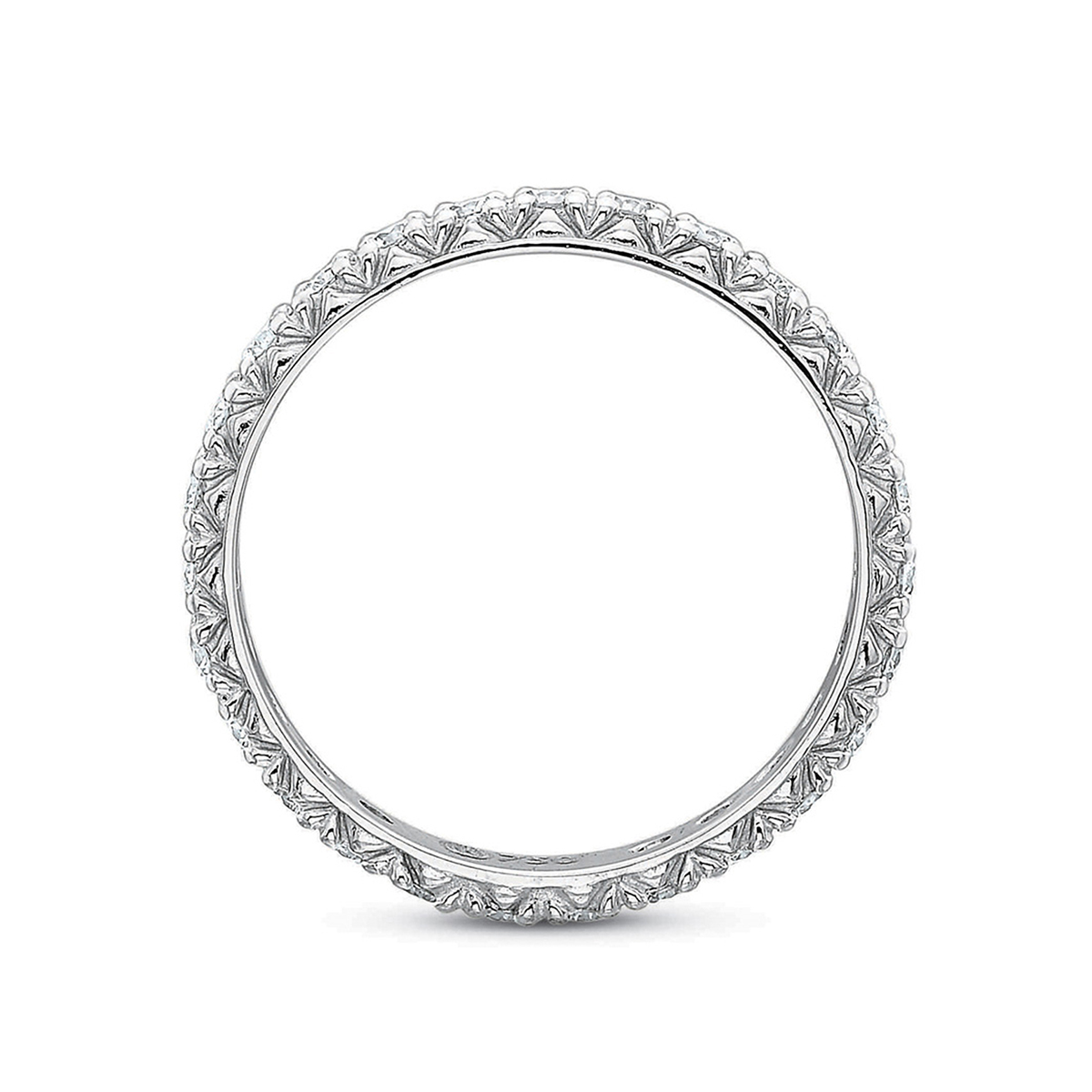 18K White Gold Prong Set Diamond Eternity Band, 1.01cttw