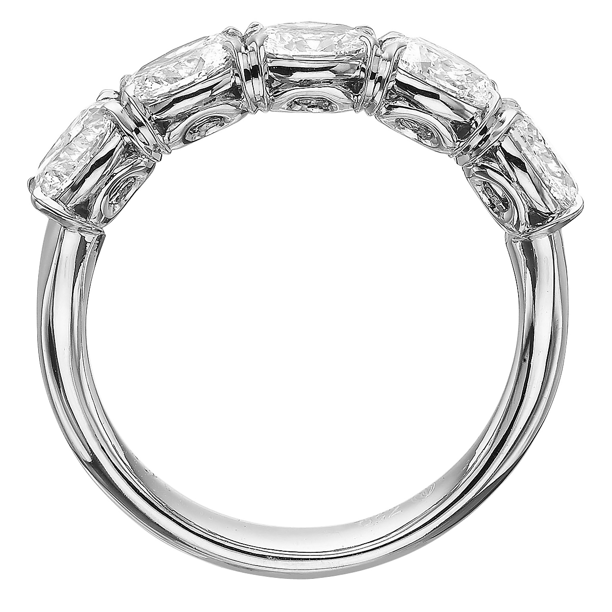 5 Oval Diamond Wedding Band in White Gold