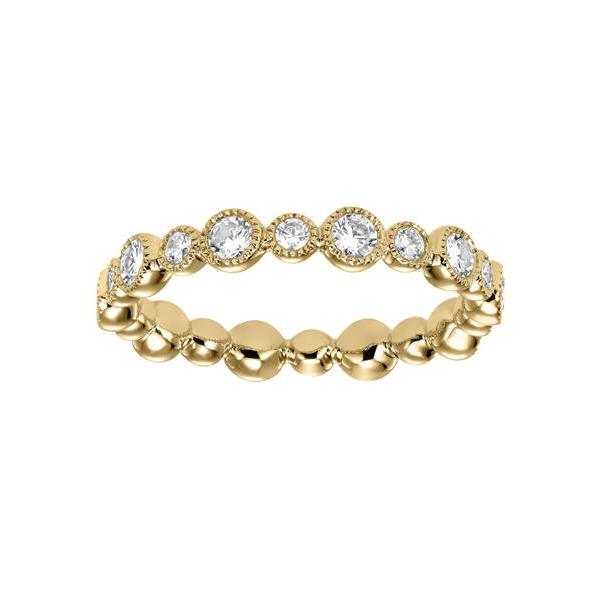 ArtCarved 14K Yellow Gold Diamond Bezel Set Beaded Eternity Band | 33 ...