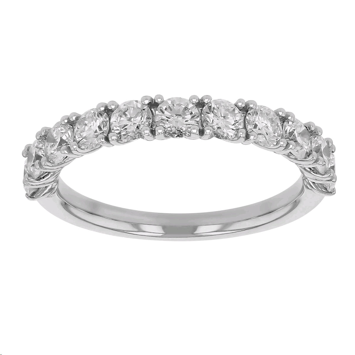 Diamond Half Shank Wedding Band in White Gold