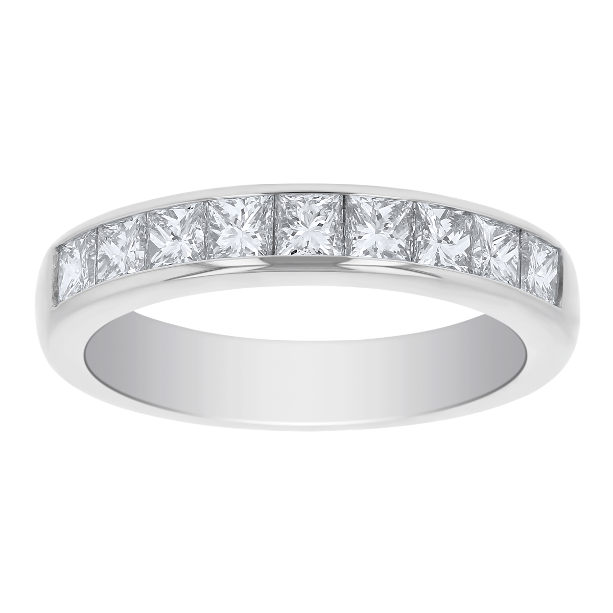 Platinum Channel Set Princess Cut 1.00cttw Diamond Wedding