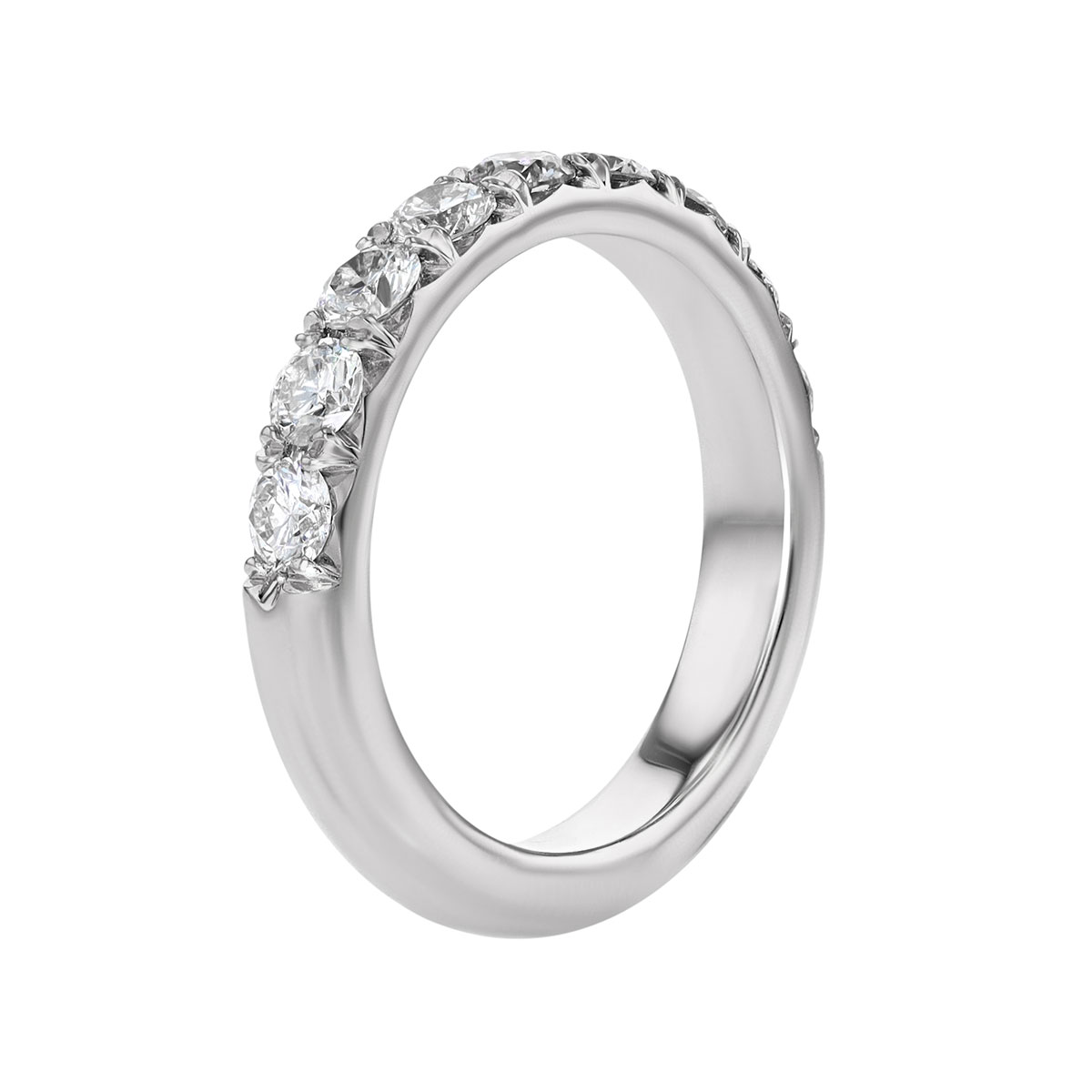 9 Diamond Flush Fit Wedding Band in White Gold