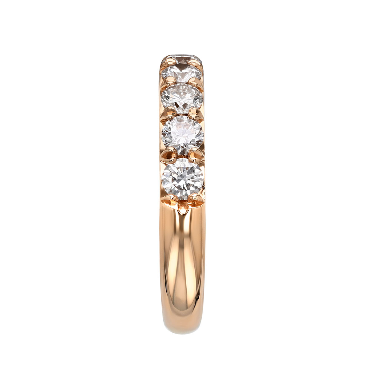 Diamond Flush Fit 9 Stone Wedding Band in Rose Gold
