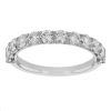 Diamond Half Shank V Prong Wedding Band in White Gold