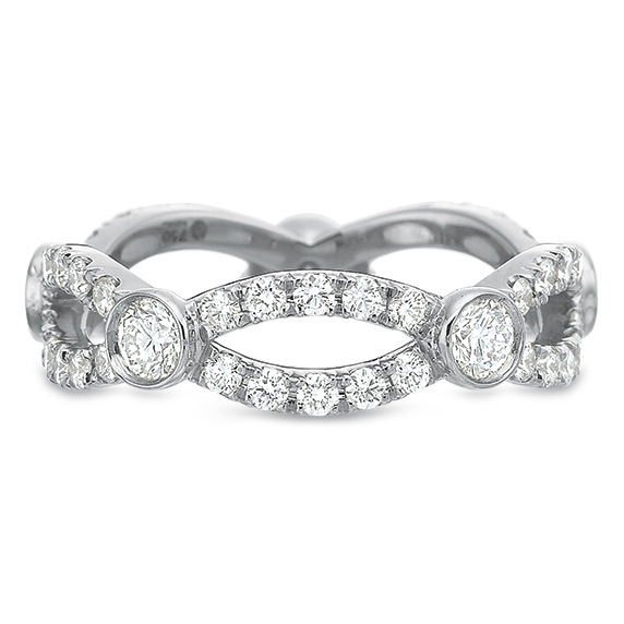 Diamond Twist Eternity Band in White Gold, 1.15 cttw