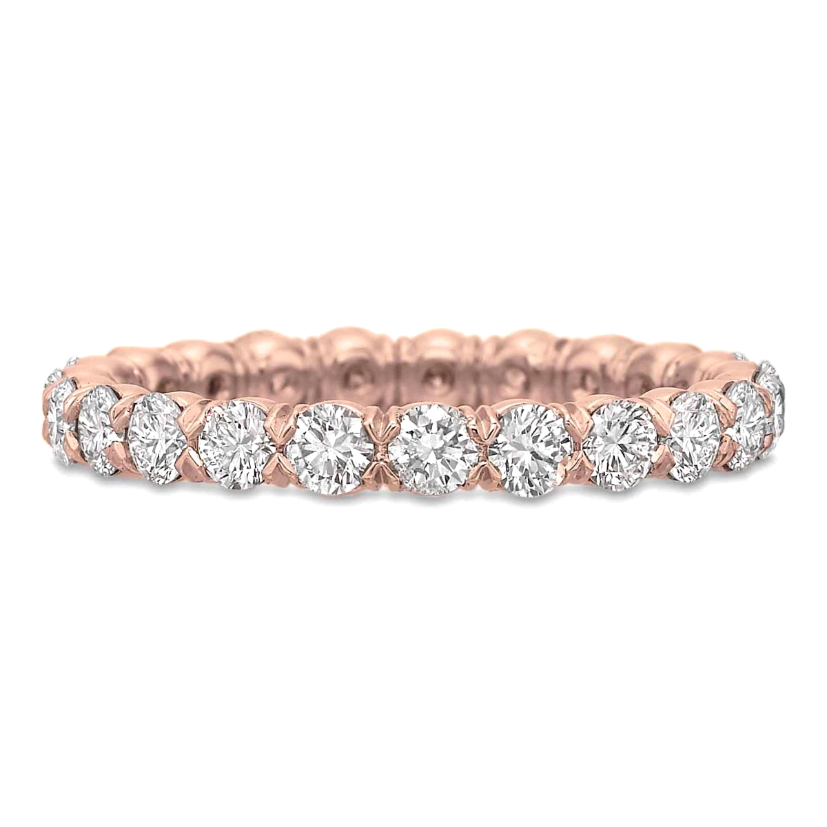 18K Rose Gold Diamond Flush Fit Eternity Band