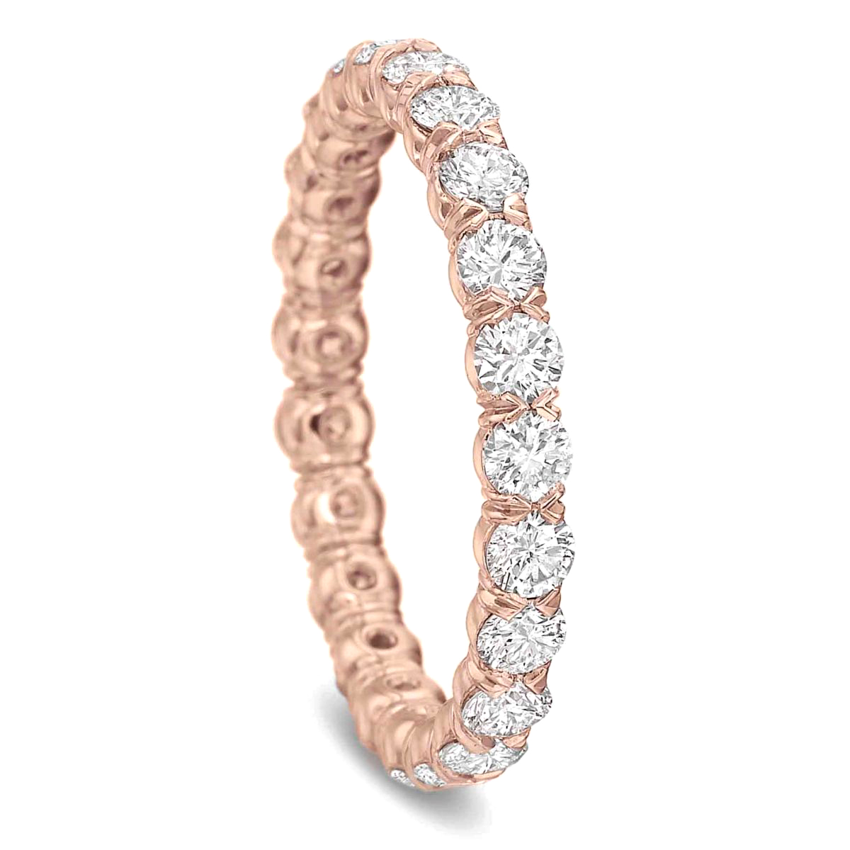 18K Rose Gold Diamond Flush Fit Eternity Band