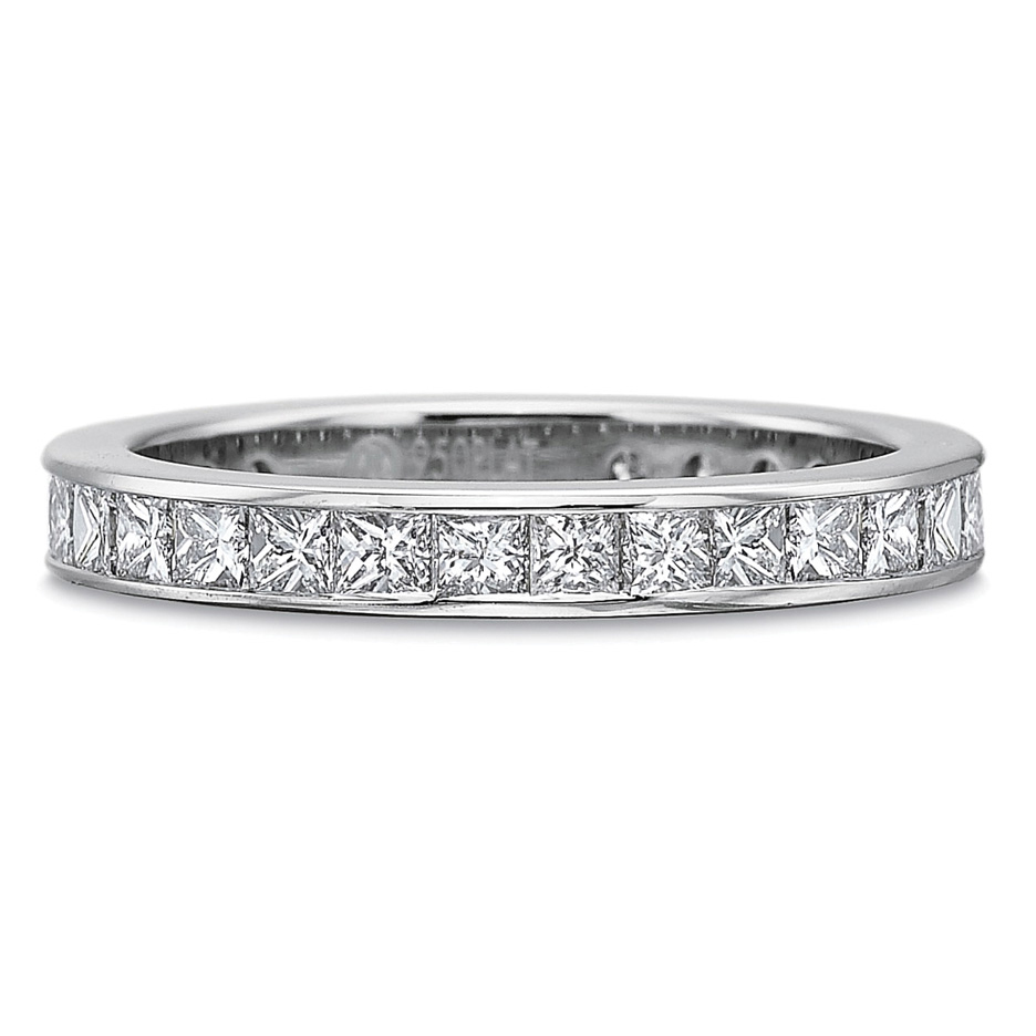 18K White Gold Princess Cut Diamond Eternity Band