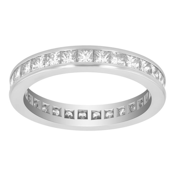 Princess Cut Diamond Eternity Wedding Ring in Platinum