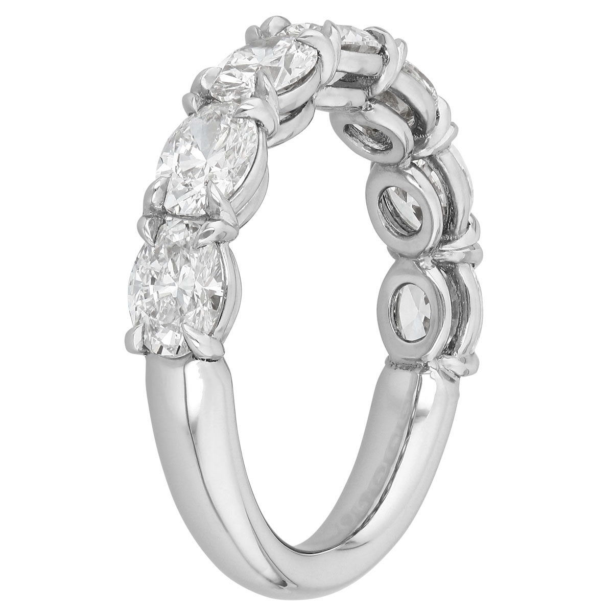Grand Aire Oval East West Wedding Band Platinum