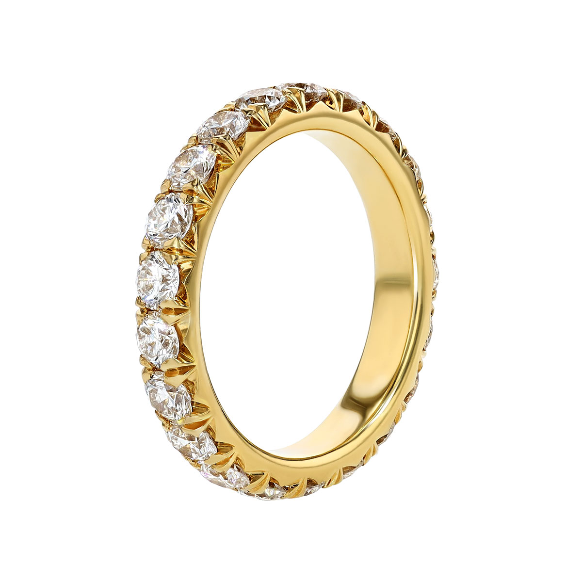 Diamond Flush Fit Eternity Band in Yellow Gold