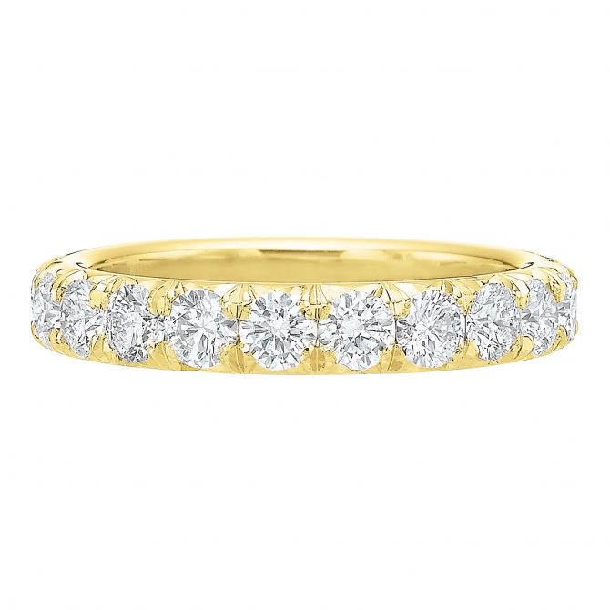 Diamond Flush Fit Eternity Band in Yellow Gold
