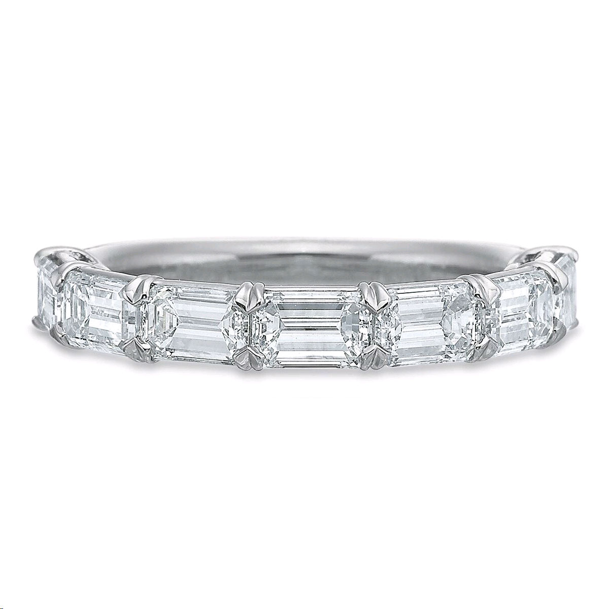 3 00 Ct Emerald Cut Diamond Engagement Bridal Ring Set 14k White Gold Over Ebay