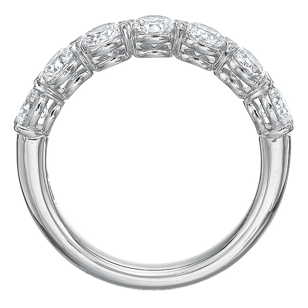 Diamond 7 Stone Wedding Band in White Gold, 2.12 cttw