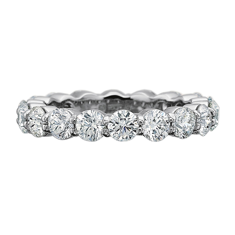 Diamond Shared Prong Eternity Band in Platinum