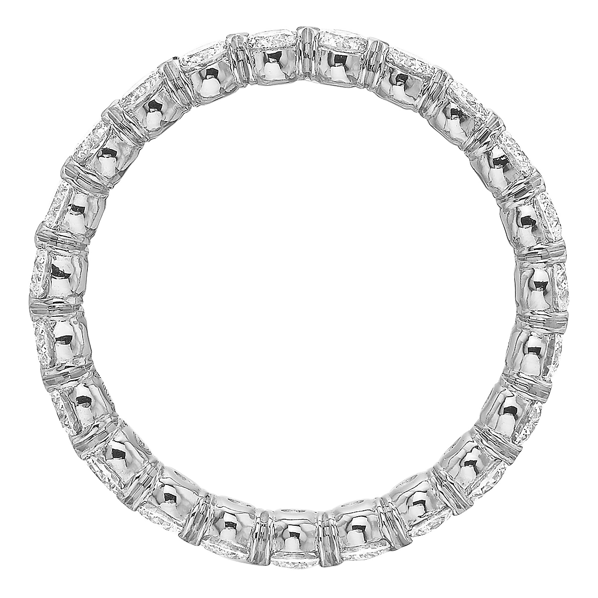Diamond Shared Prong Eternity Band in Platinum