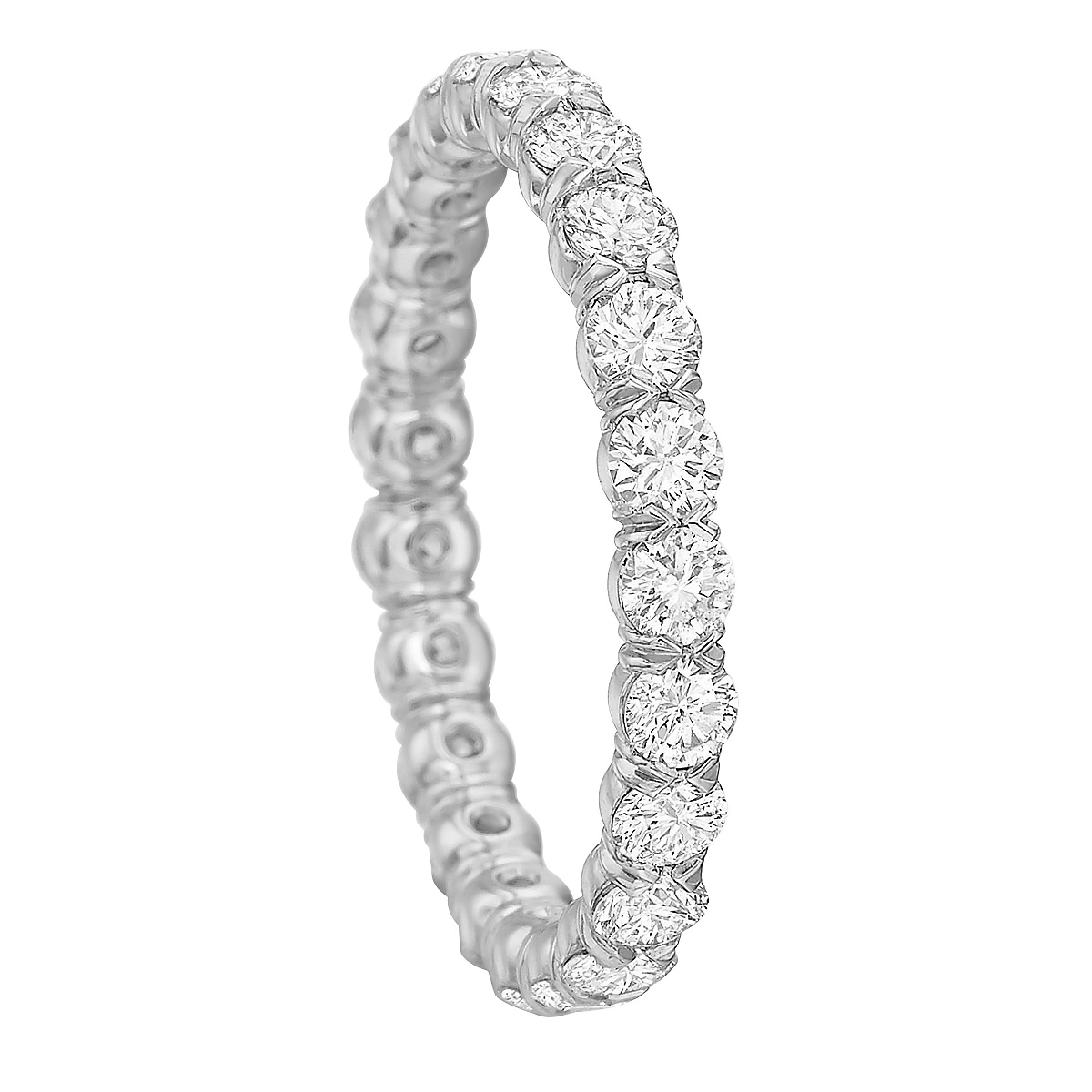 Diamond Shared Prong Eternity Band in Platinum