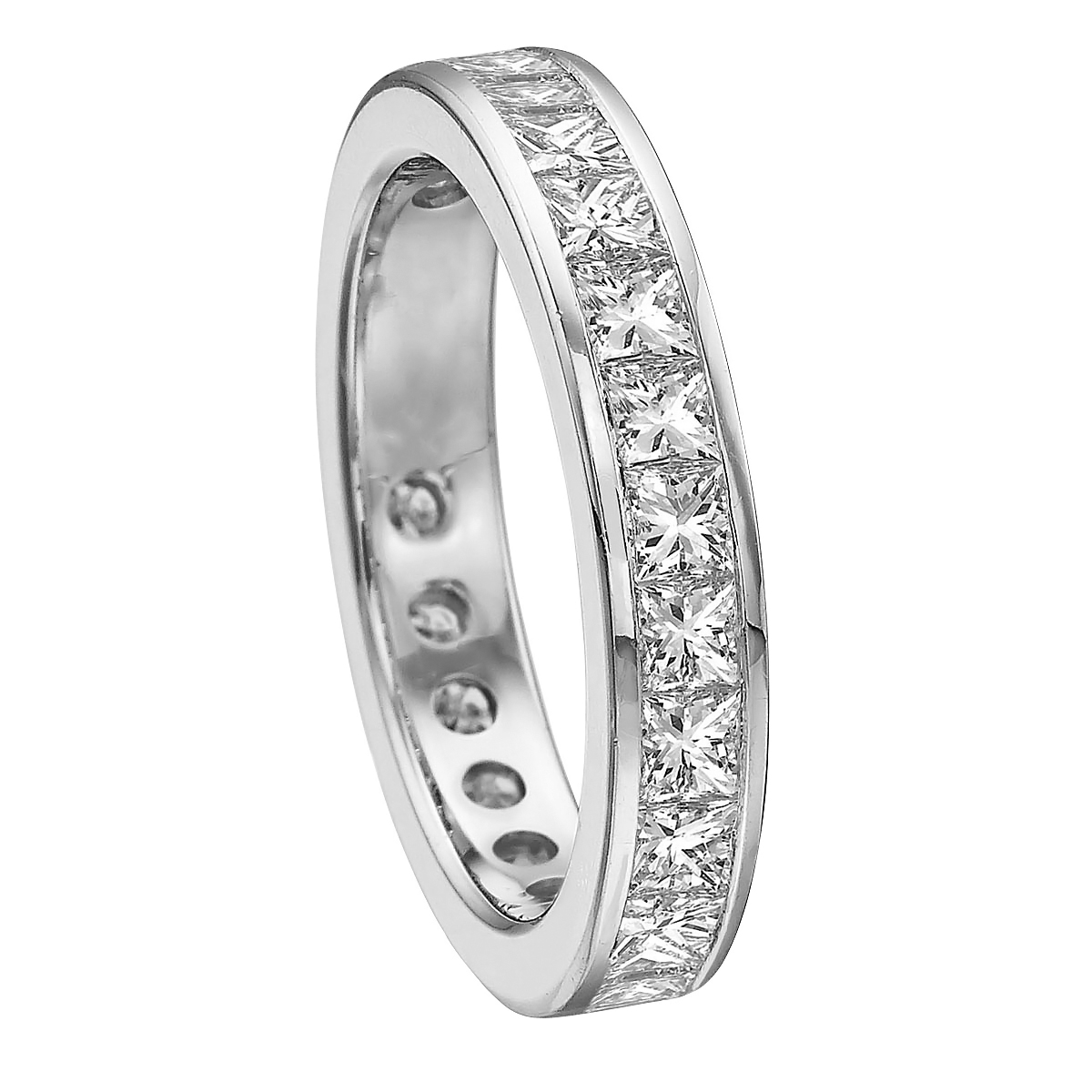 Princess Diamond Channel Set Eternity Band in Platinum