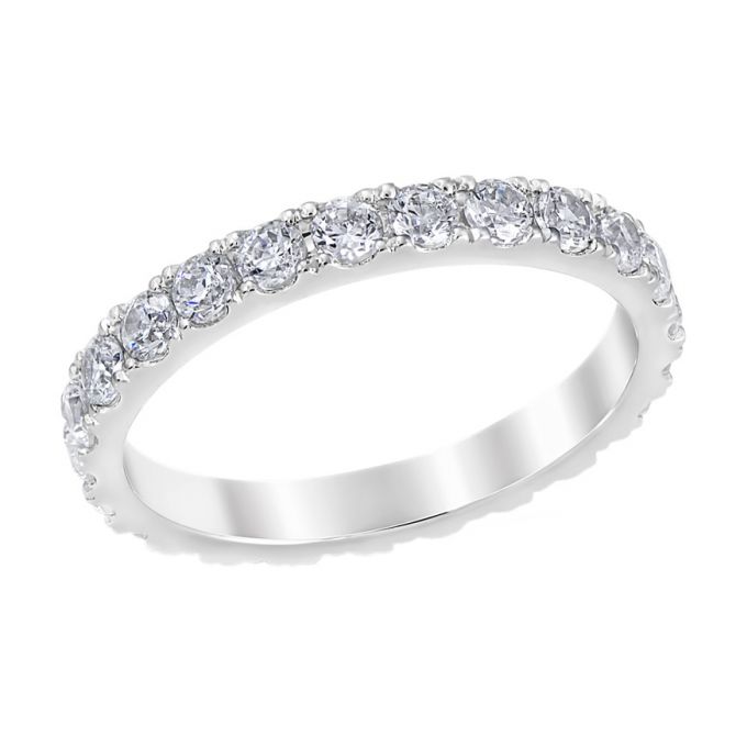Diamond Mezzaluna Pavé Eternity Band in White Gold
